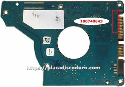 Placa de disco duro 2.5" SATA 500GB Seagate ST500LX012, PCB 100740643 - Imagen 2