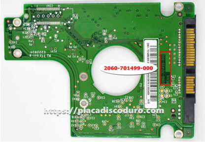 Placa de disco duro 2.5" SATA 250GB WD WD2500BEVT, PCB 2060-701499-000 - Imagen 2