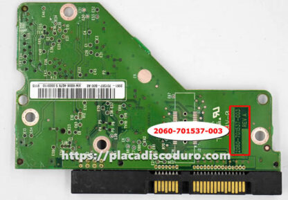 Placa de disco duro 3.5" SATA 160GB WD WD1600AAJS, PCB 2060-701537-003 - Imagen 2