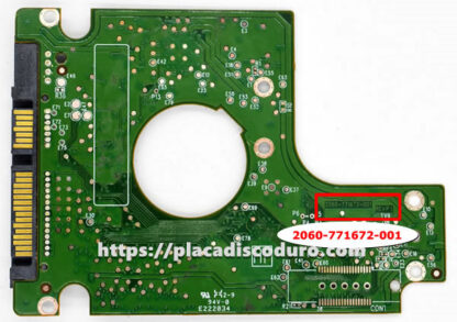 Placa de disco duro 2.5" SATA 250GB WD WD2500BEVT, PCB 2060-771672-001 - Imagen 2