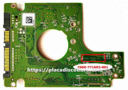 Placa de disco duro 2.5" SATA 750GB WD WD7500BPVT, PCB 2060-771692-001 - Imagen 2