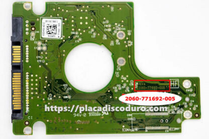 Placa de disco duro 2.5" SATA 500GB WD WD5000BPVT, PCB 2060-771692-005 - Imagen 2