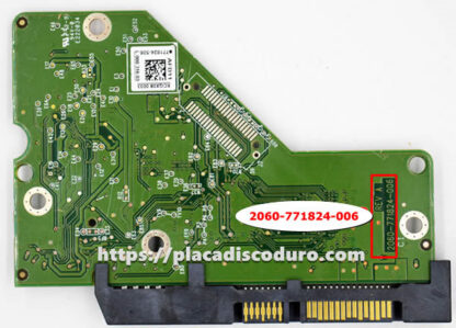 Placa de disco duro 3.5" SATA 2TB WD WD20EARS, PCB 2060-771824-006 - Imagen 2