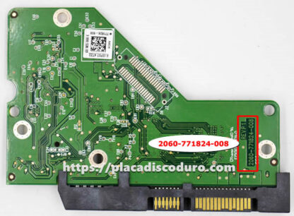 Placa de disco duro 3.5" SATA 1TB WD WD10EZRX, PCB 2060-771824-008 - Imagen 2