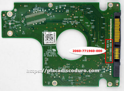 Placa de disco duro 2.5" SATA 750GB WD WD7500BPVX, PCB 2060-771960-000 - Imagen 2