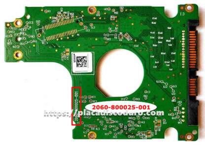 Placa de disco duro 2.5" SATA 500GB WD WD5000LPCX, PCB 2060-800025-001 - Imagen 2